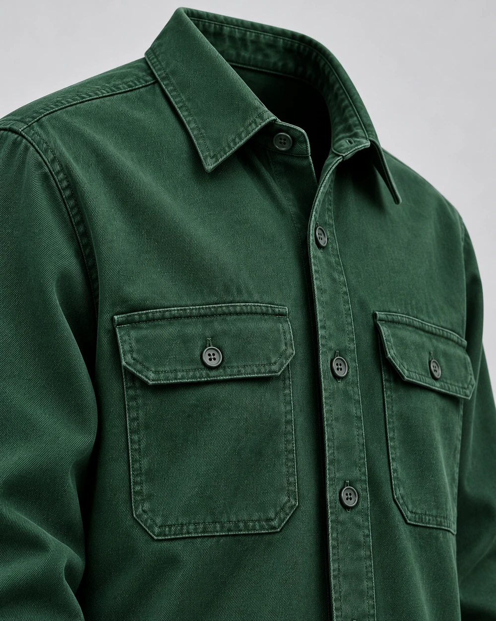 Essential Cotton Overshirt detail