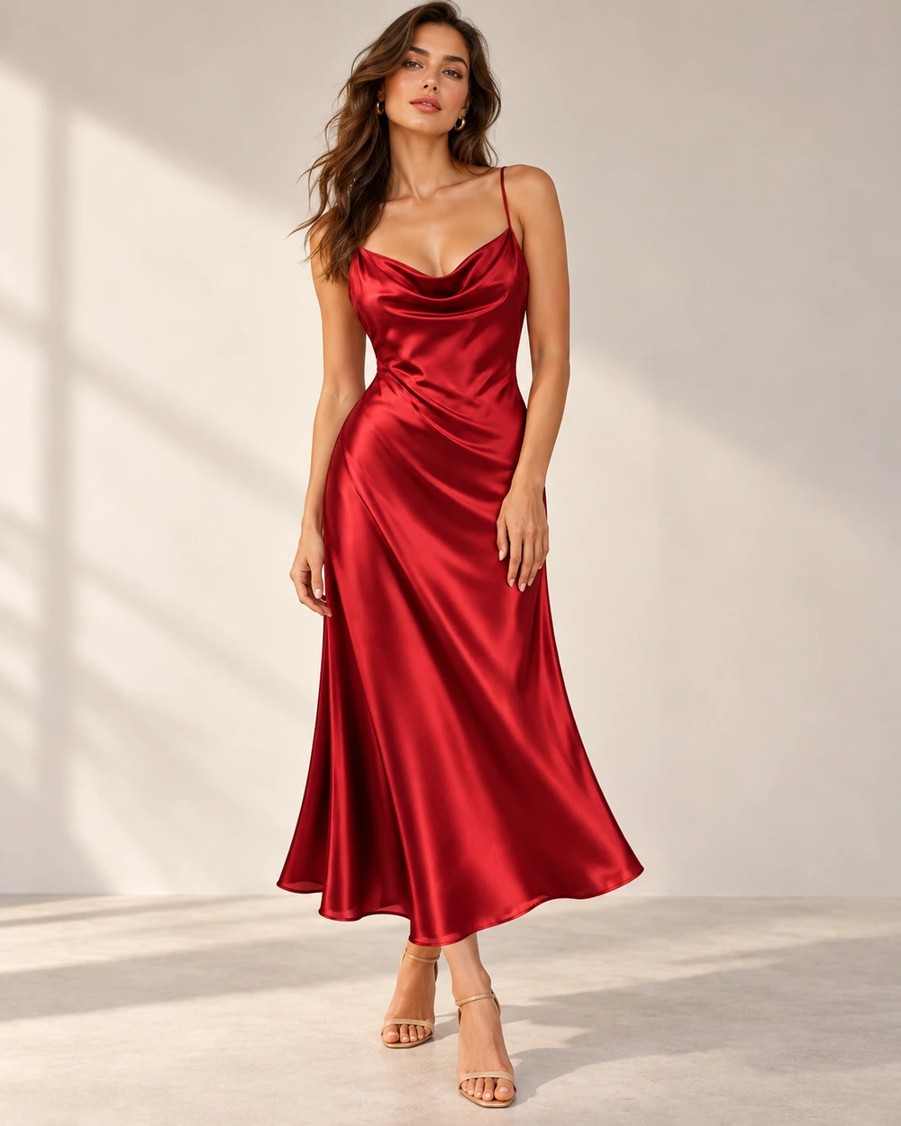 Satin Midi Dress view 3