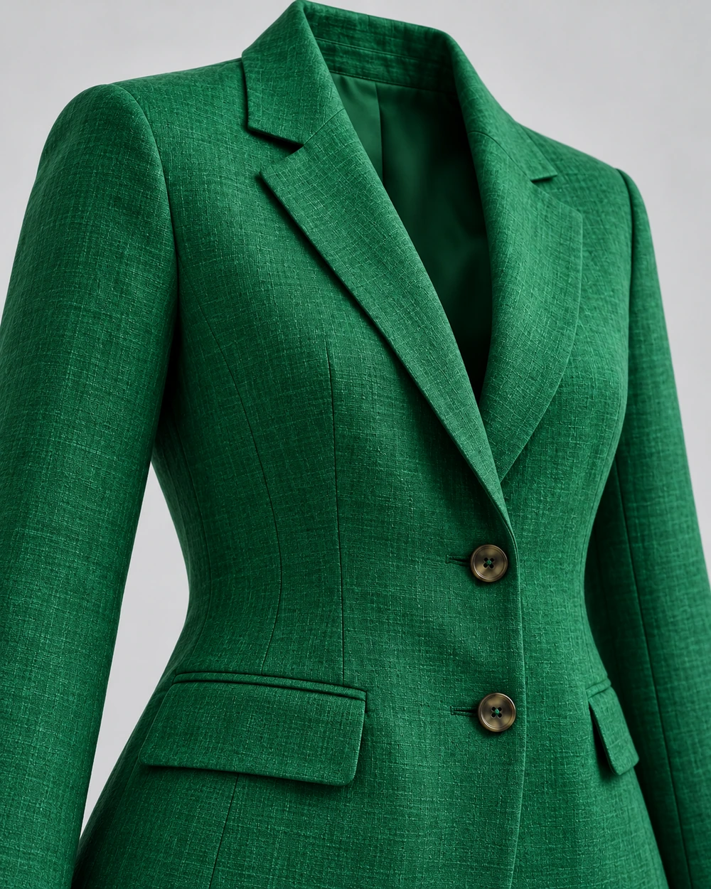 Minimal Linen Blazer detail